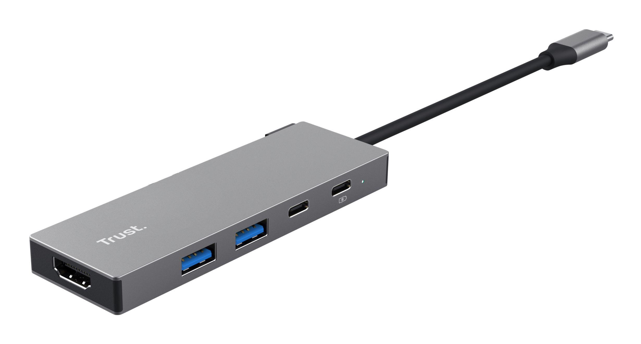 Hub USB-C TRUST Dalyx 26062 (0,1 m - USB Type-C - Cinzento) — miniatura 4