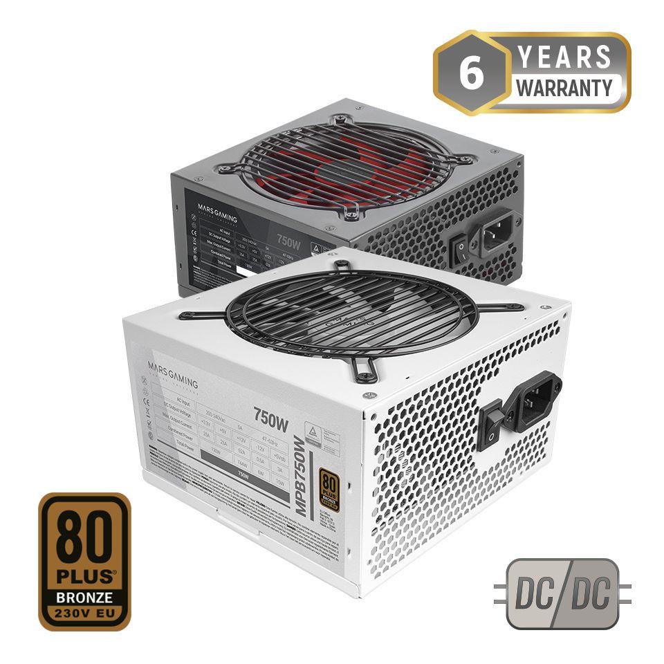 Fonte de Alimentação MARS GAMING MPB750W (ATX - 750 W - 80 PLUS Bronze - Branco), miniatura 2