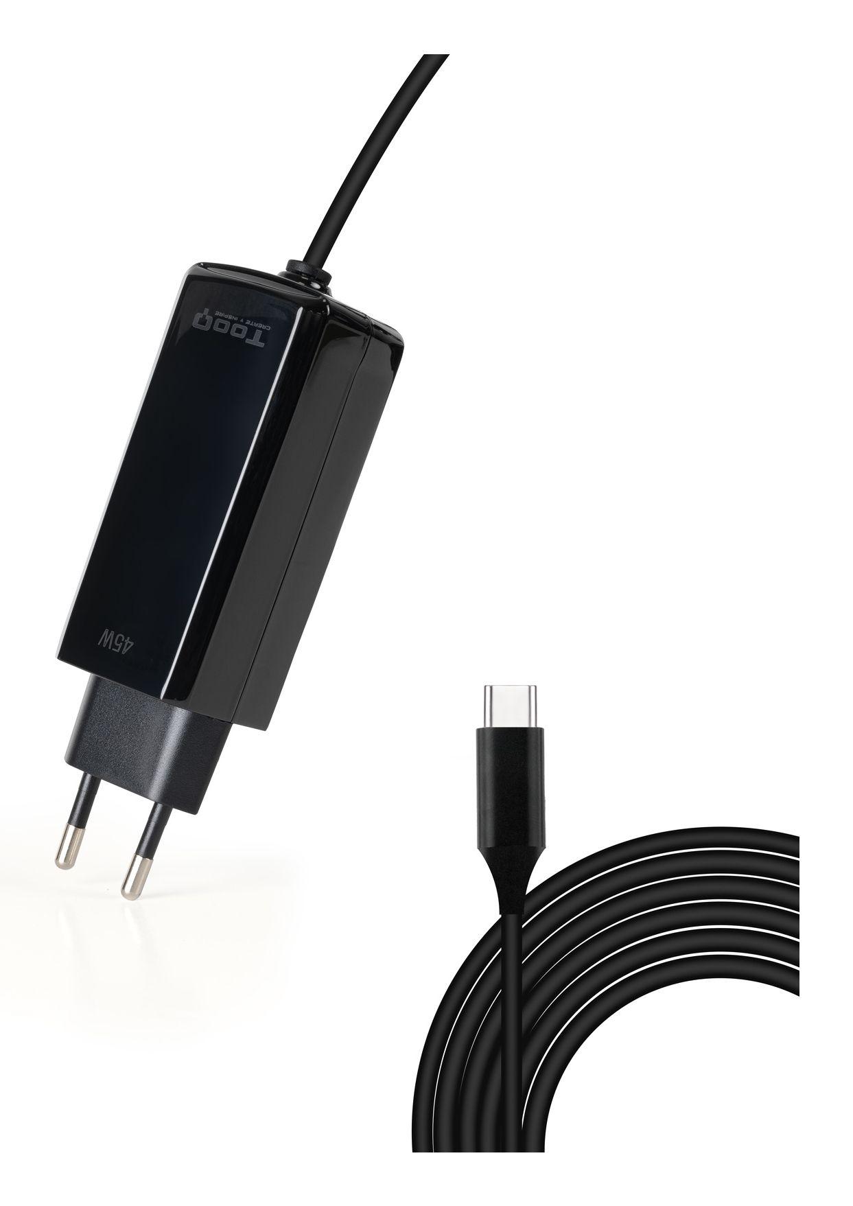 Carregador de Parede TOOQ TQLC-USBCGAN45PD-C (45 W - Preto)
