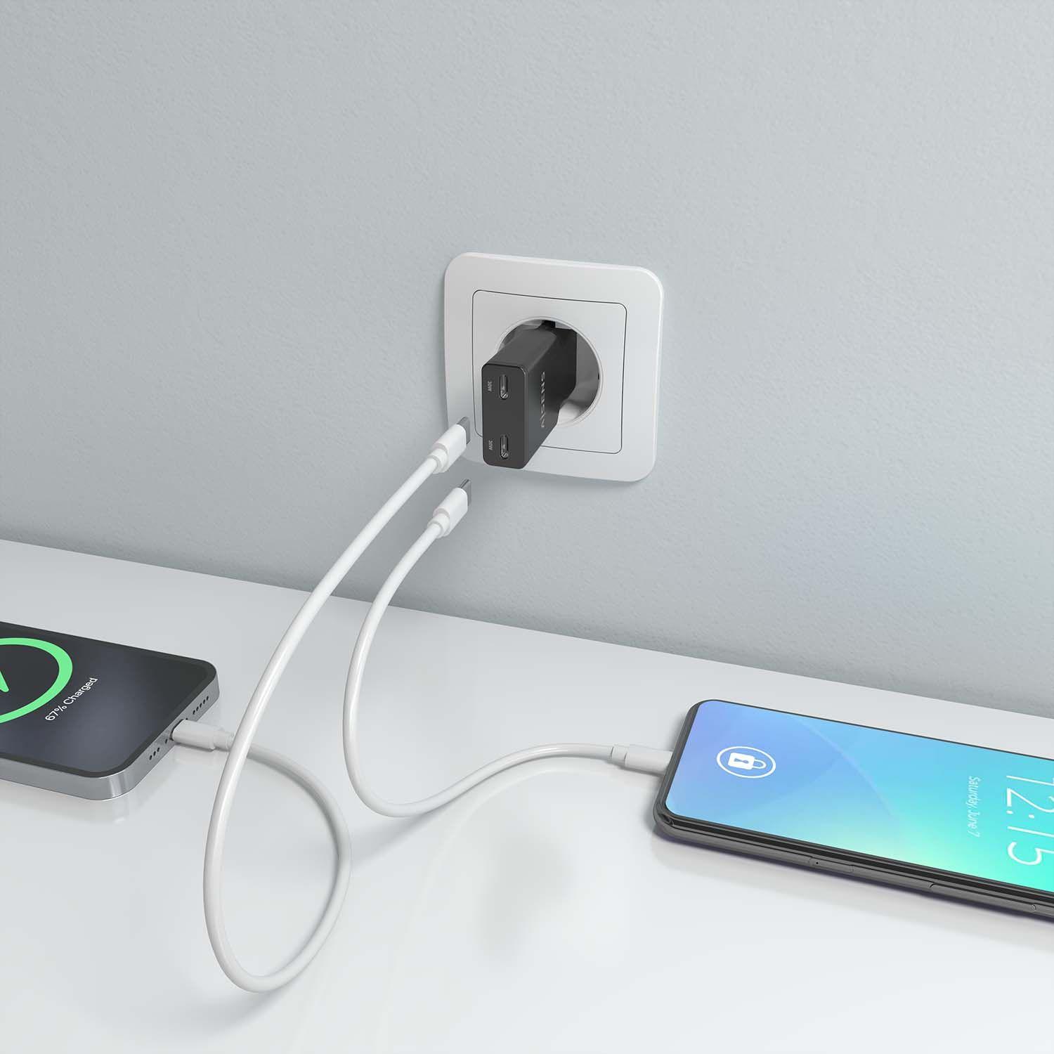 Carregador de Parede AISENS ASCH-30W2P049-BK (30 W - Preto) — miniatura 5
