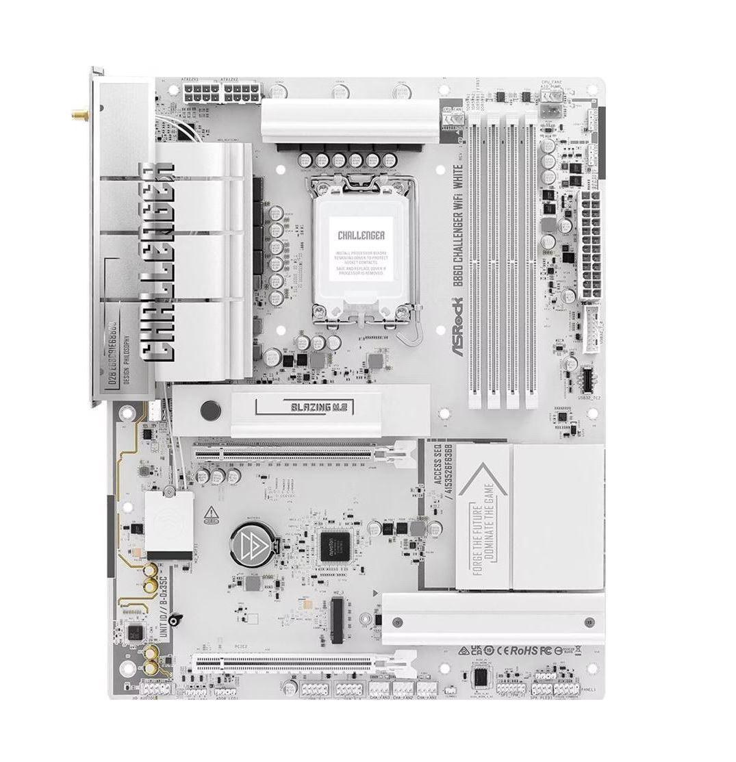 Motherboard ASROCK B860 Challenger WiFi (LGA1851 - Intel Core Ultra Series 2 - ATX - Branco)