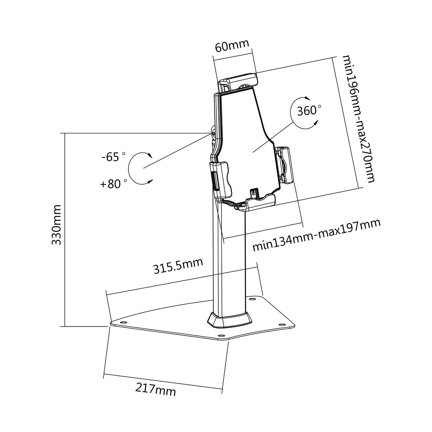 Suporte Antirroubo de Mesa para Tablet AISENS MS1P03-113 (11" - Preto e Prateado) — miniatura 5