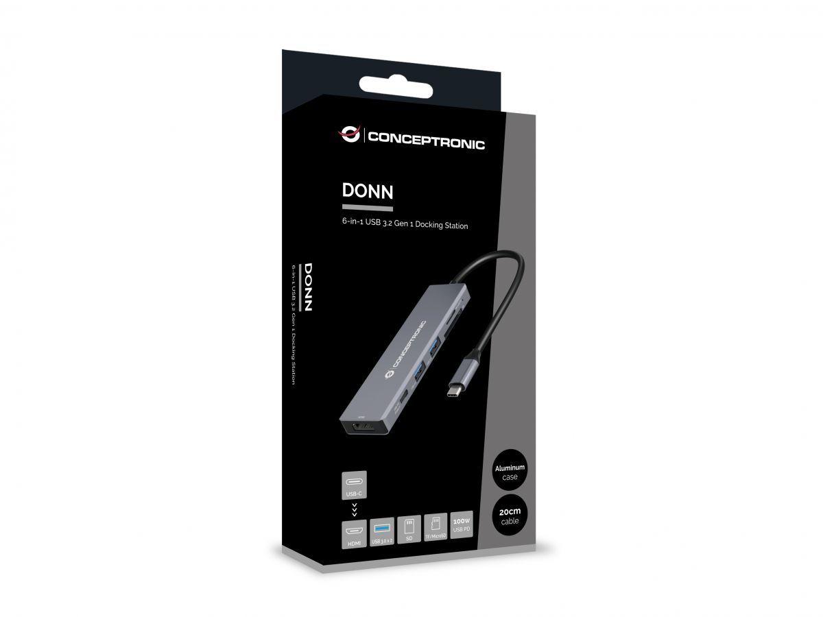 Docking Station USB-C CONCEPTRONIC DONN23G (0,2 m - Cinzento), miniatura 5