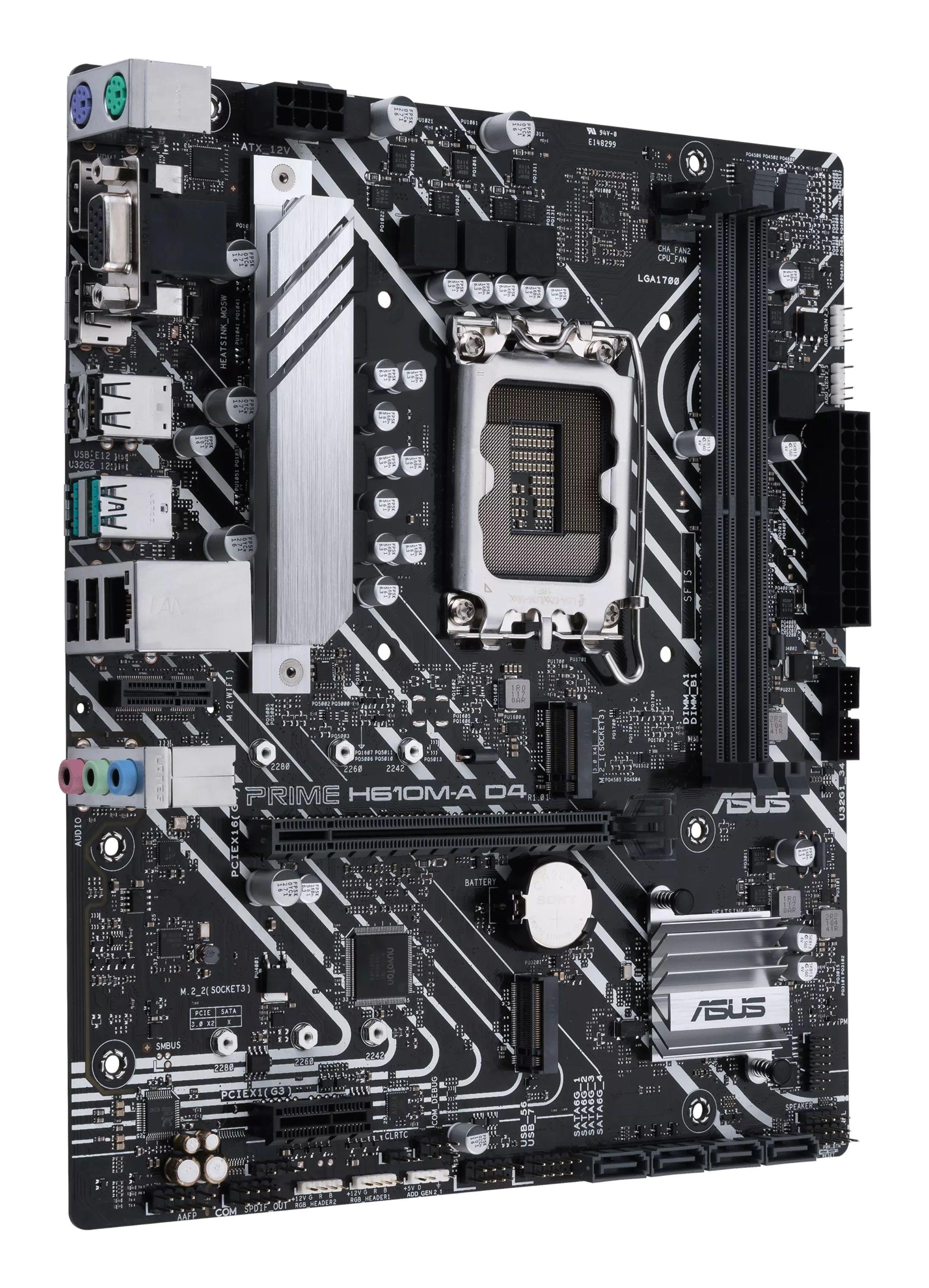 Motherboard ASUS PRIME H610M-A D4-CSM (LGA 1700 - micro ATX - Duplo canal - Preto) — miniatura 3