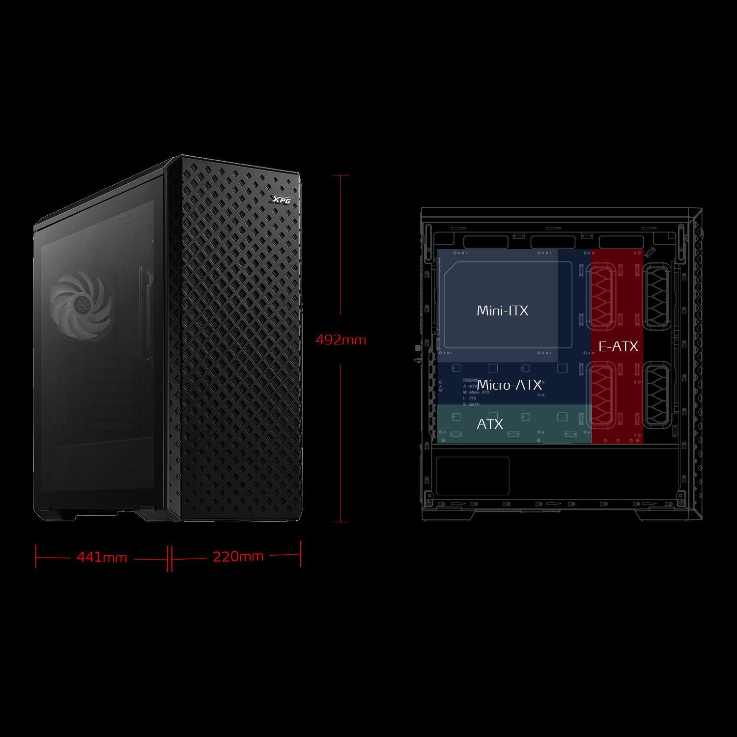 Caixa de Computador XPG Defender PRO (Semitorre - SPCC - ARGB - Preto) — miniatura 5