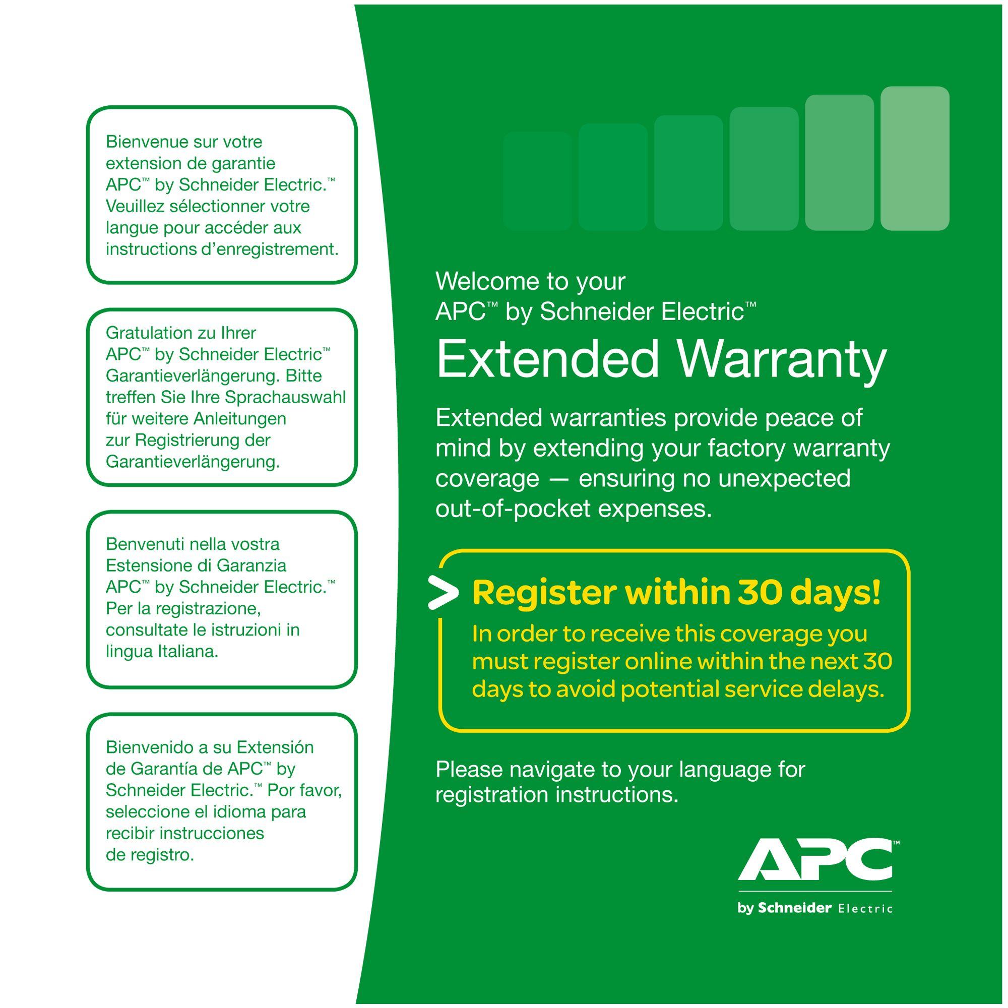 Extensão de Garantia APC WBEXTWAR3YR-SP-02 (3 anos - 24x7)