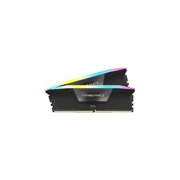 Memória RAM CORSAIR Vengeance RGB CMH32GX5M2B6000C38 (2 x 16 GB - 6000 MHz - Multicor - Preto)