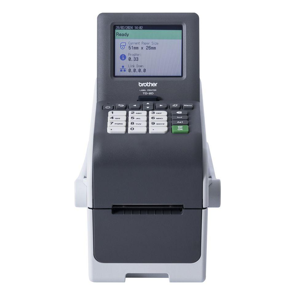 Impressora de Etiquetas BROTHER TD-2350DSAH300 (Com fios e sem fios - Windows 10, Windows 11 - USB - Preto/Cinzento)