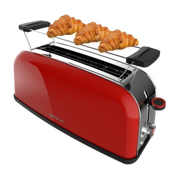 Torradeira CECOTEC Toastin' Time 850 Red Long (850 W - 2 fatias - Aço inoxidável - Vermelho)