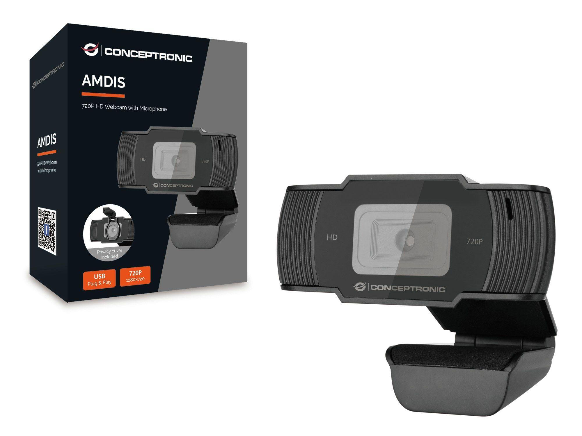 Câmara Web CONCEPTRONIC AMDIS05B (1280 x 720 pixels - 30 fps - 720p - Preto) — miniatura 4
