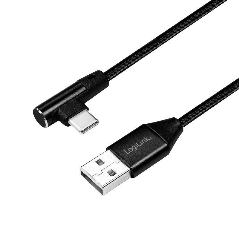 Cabo USB LOGILINK CU0137 (0,3 m - USB C - USB A - Preto)