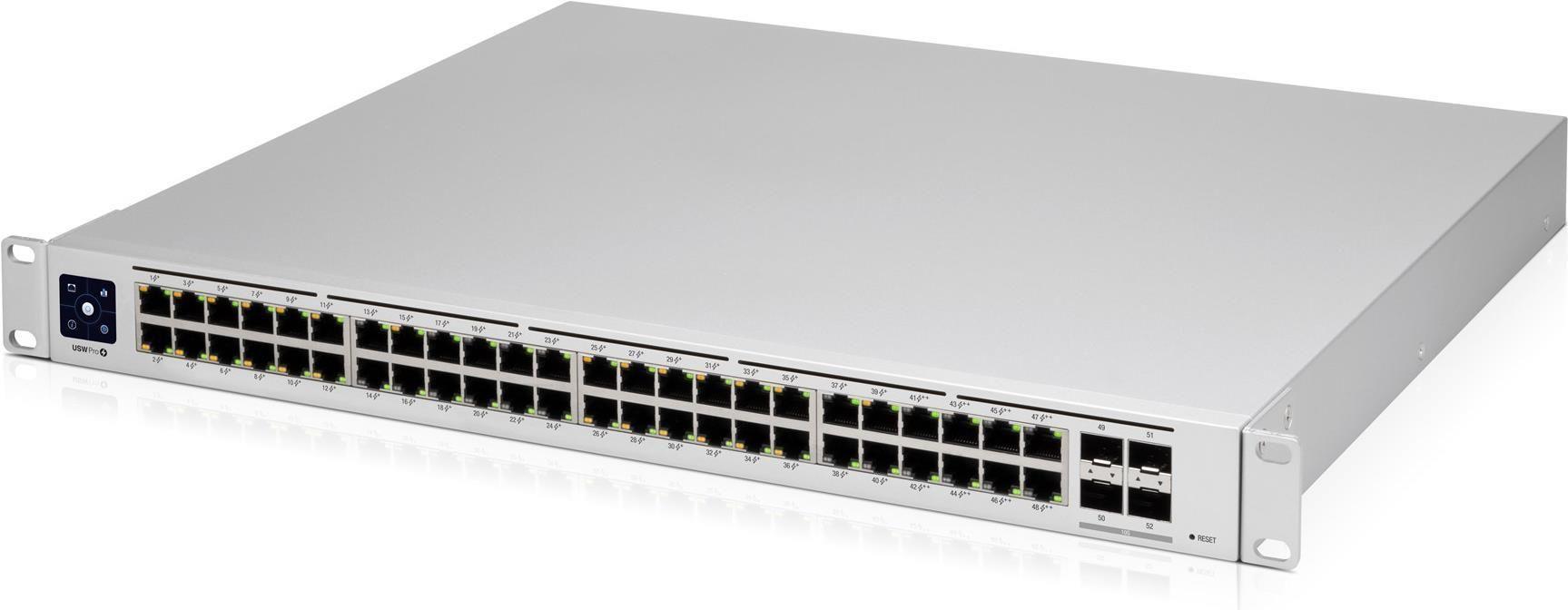 Switch Gerido UBIQUITI UniFi USW-Pro-48-POE (Gigabit Ethernet - 176 Gbit/s - L2/L3 - Prateado)