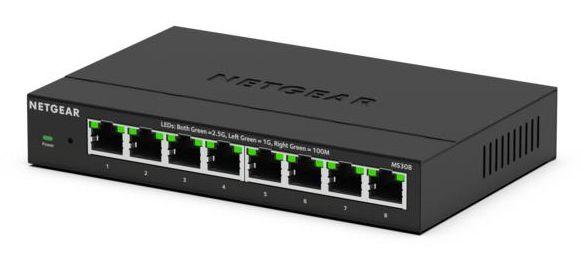Switch NETGEAR MS308-100EUS (2.5G Ethernet - 100/1000/2500 Mbit/s - 1 MB - Preto)