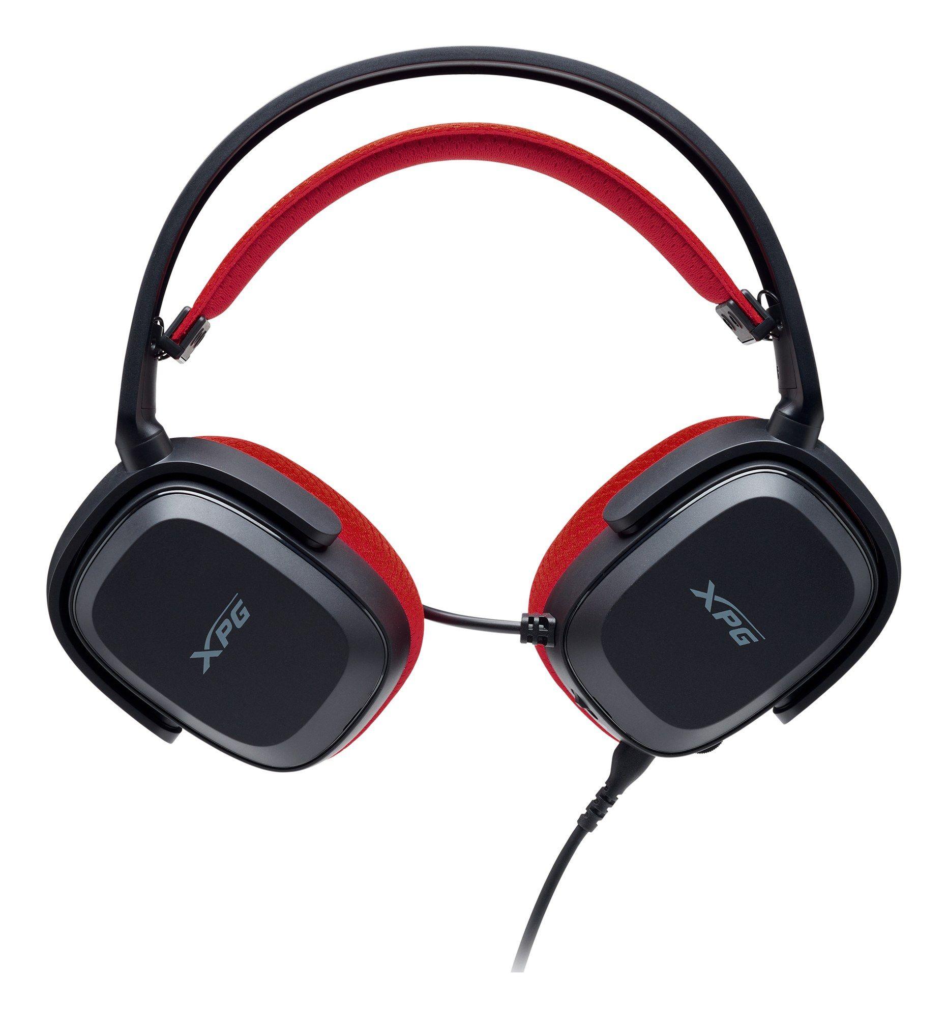 Headset Gaming XPG PRECOG STUDIO (Binaural - Com fios - Circum-aural - Preto e Vermelho)