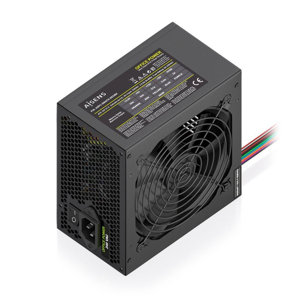 Fonte de Alimentação AISENS ASPC-500ATX-SEOBK (ATX - 500 W - Preto)