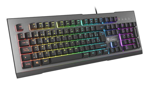 Teclado GENESIS Rhod 500 RGB (Espanhol - Interruptor de membrana - Tamanho completo - Preto e Cinzento)