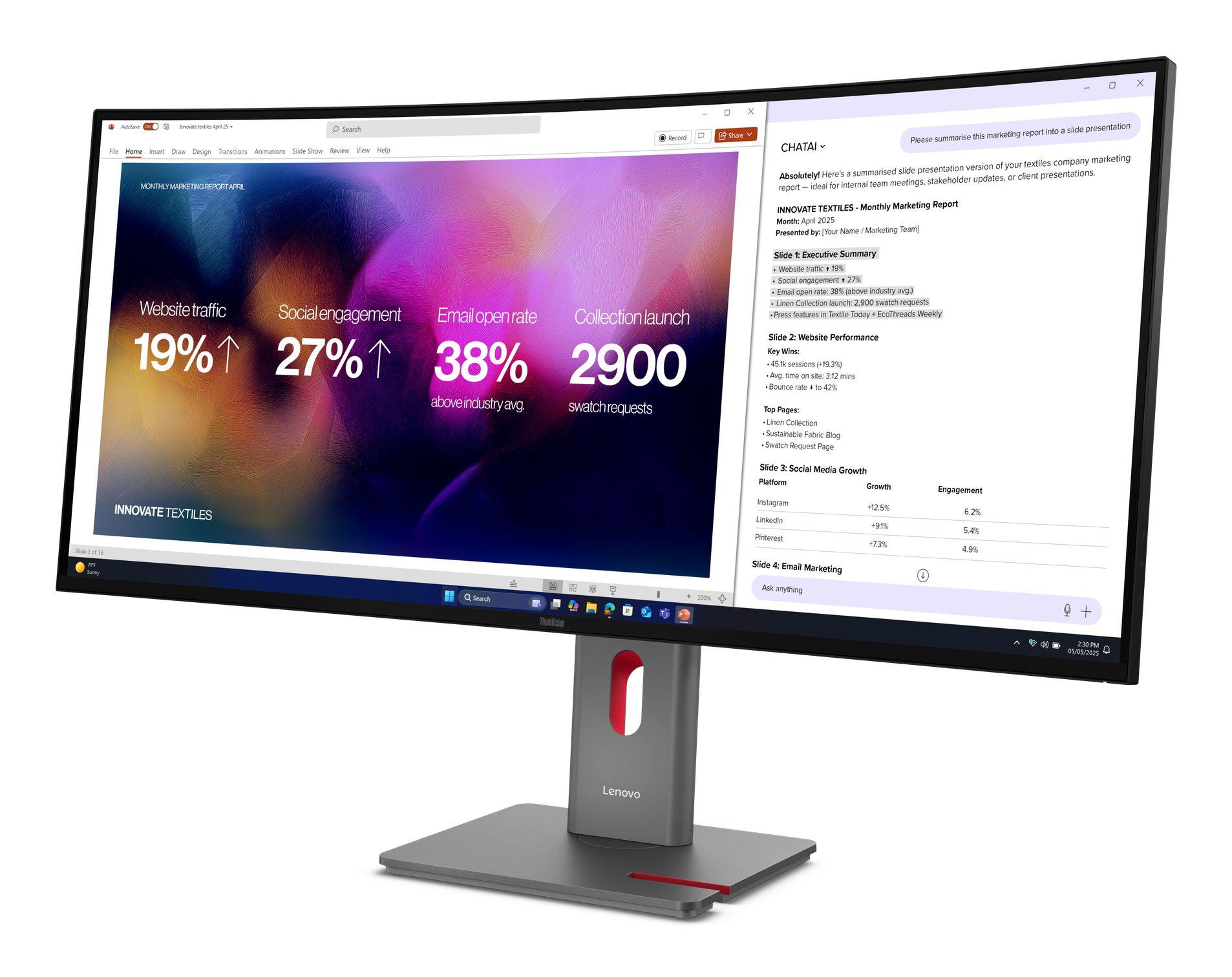 Monitor LENOVO ThinkVision P40WD-40 (39,7" - IPS - 120 Hz - Preto), miniatura 2
