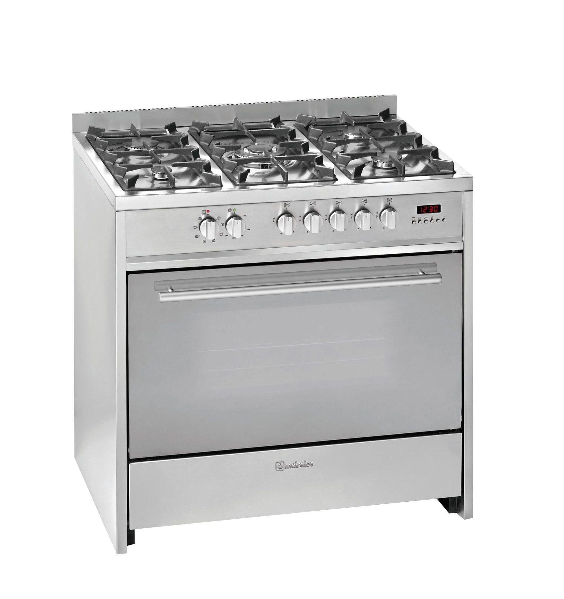 Fogão MEIRELES E911X (Placa a gás - Botões rotativos - Altura 89 cm - Inox)