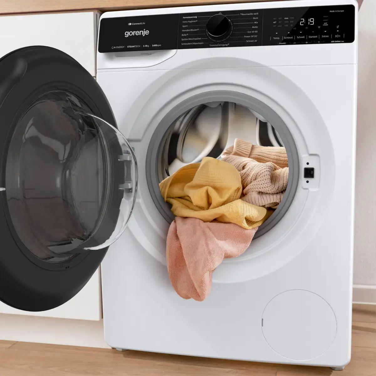 Máquina de Lavar Roupa Independente GORENJE WPNA84A2TS (1400 RPM - B - A - Preto e Branco), miniatura 2