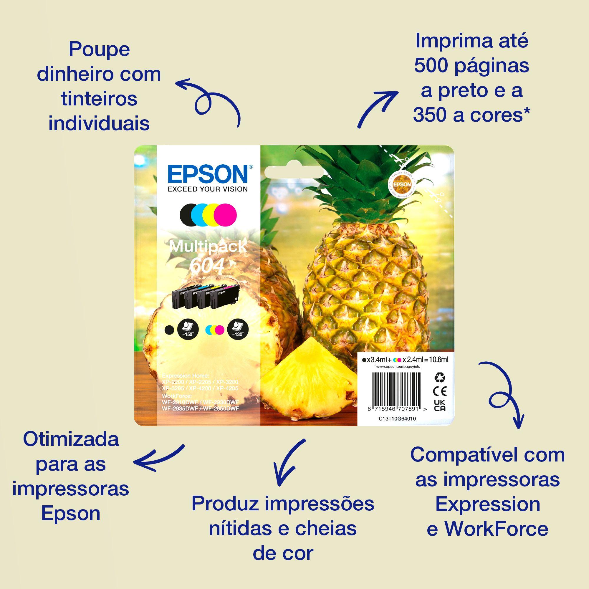 Tinteiro EPSON 604XL (350 páginas - Magenta)