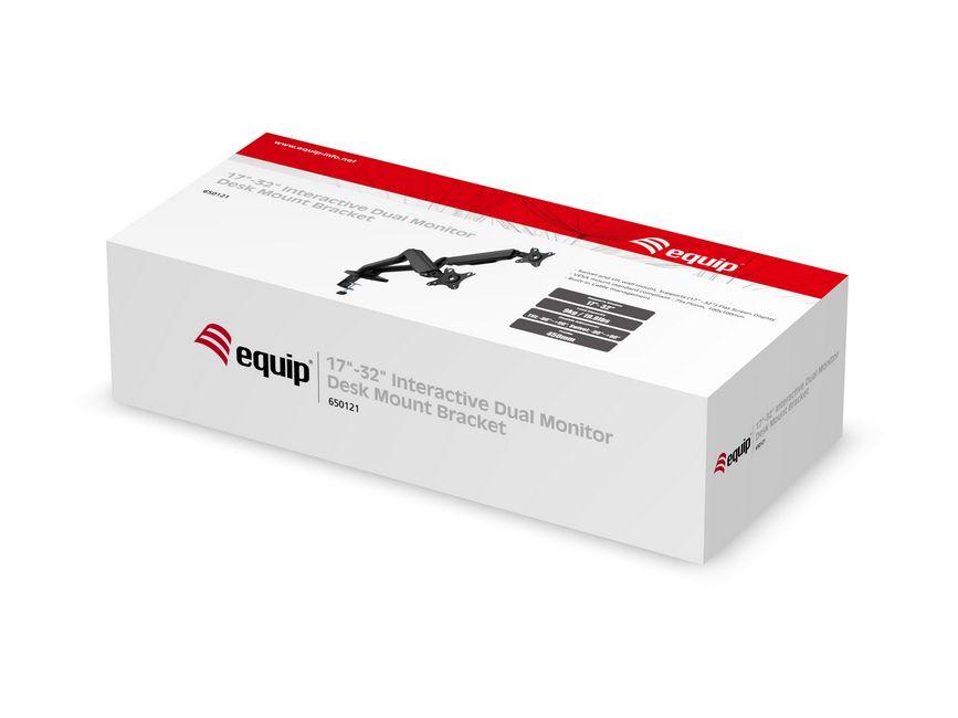 Suporte de Monitor de Secretária EQUIP 650121 (Duplo 17"-32" - Preto), miniatura 4
