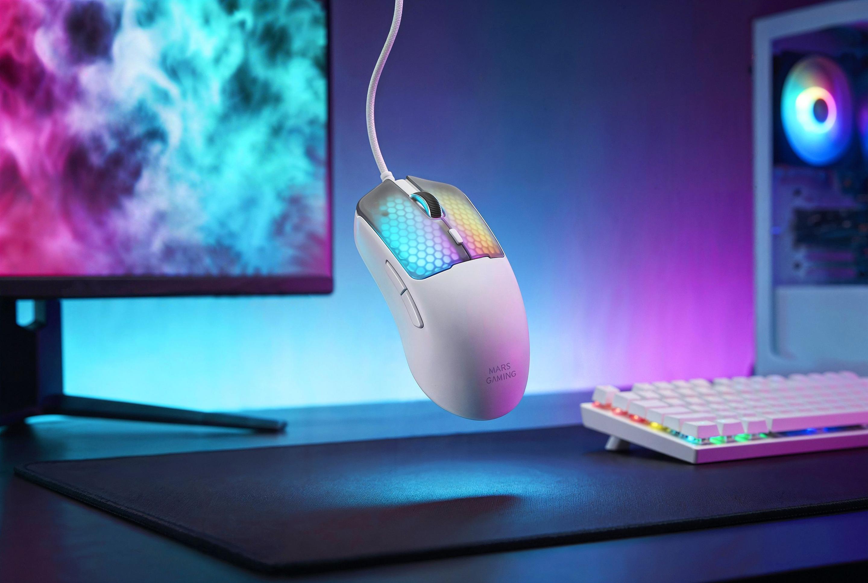 Rato Gaming MARS GAMING MM-VIPERW (Mão direita - 12800 DPI - Ótico - Branco), miniatura 8