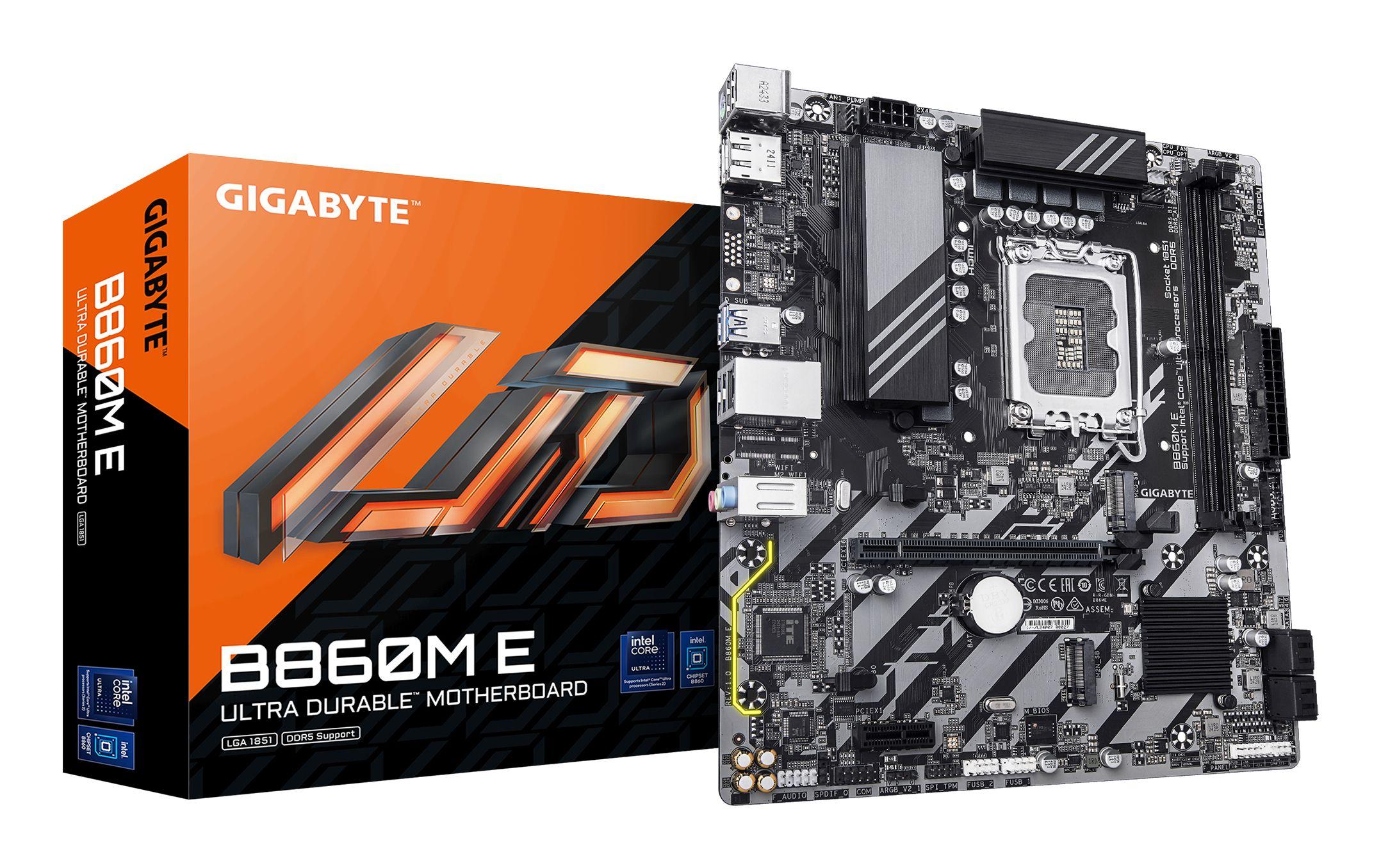 Motherboard GIGABYTE B860M E (LGA 1851 (Socket V1) - Intel Core Ultra - micro ATX - Castanho escuro)