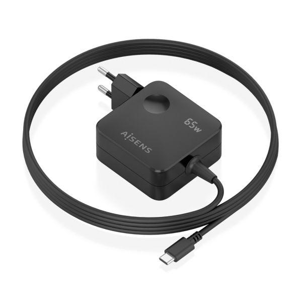 Carregador de Parede GaN AISENS ASCH-1PD65WL85-BK (65 W - PD 3.0 - GaN - Preto)