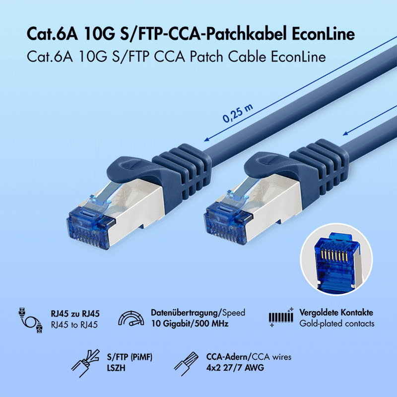 Cabo de Rede RJ45 LOGILINK CP4106S (15 m - Cat.6A - RJ45 blindados - Azul), miniatura 2