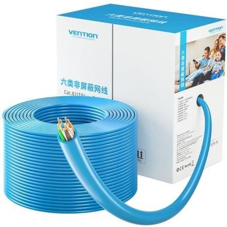 Bobina de Cabo de Rede UTP VENTION IHBL305 (305 m - Cat6 - Em linha reta - Azul)