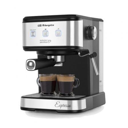Máquina de Café Expresso ORBEGOZO EX 5210 (Café moído e monodoses - 1100 W - 20 bar - Preto/Inox)
