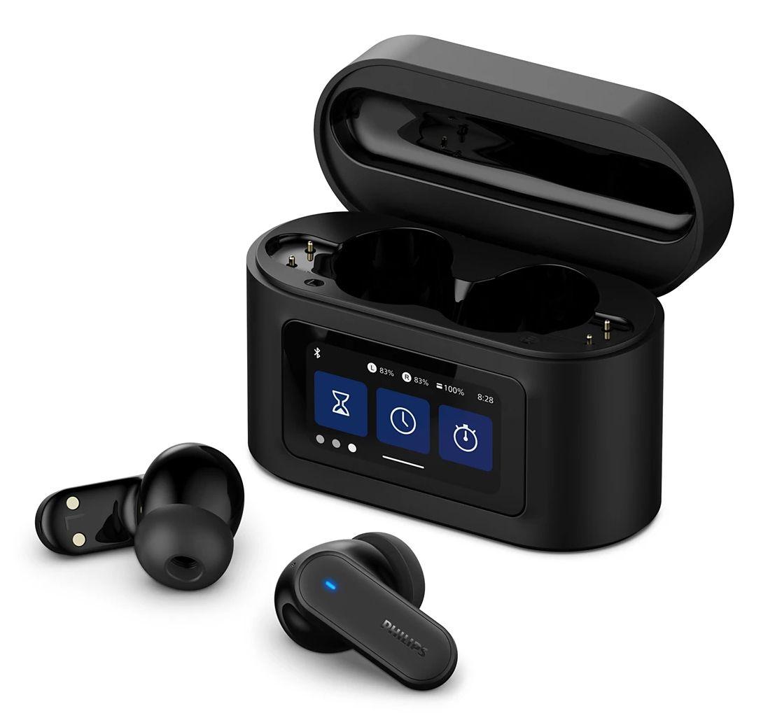 Auscultadores PHILIPS TAT6000BK/00 (Binaural - True Wireless Stereo - Intra-aural - Preto)