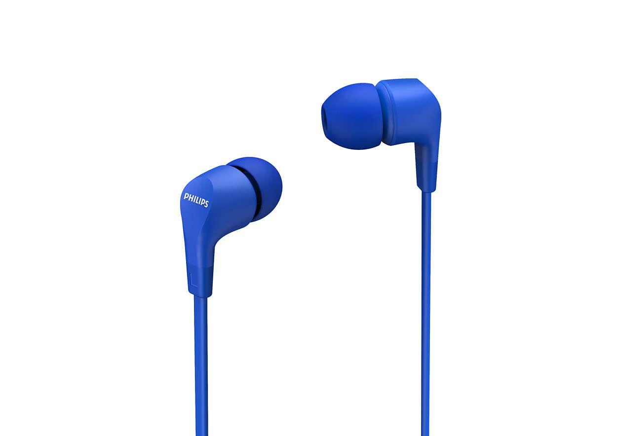 Auscultadores PHILIPS TAE1105BL/00 (Binaural - Com fios - Azul)