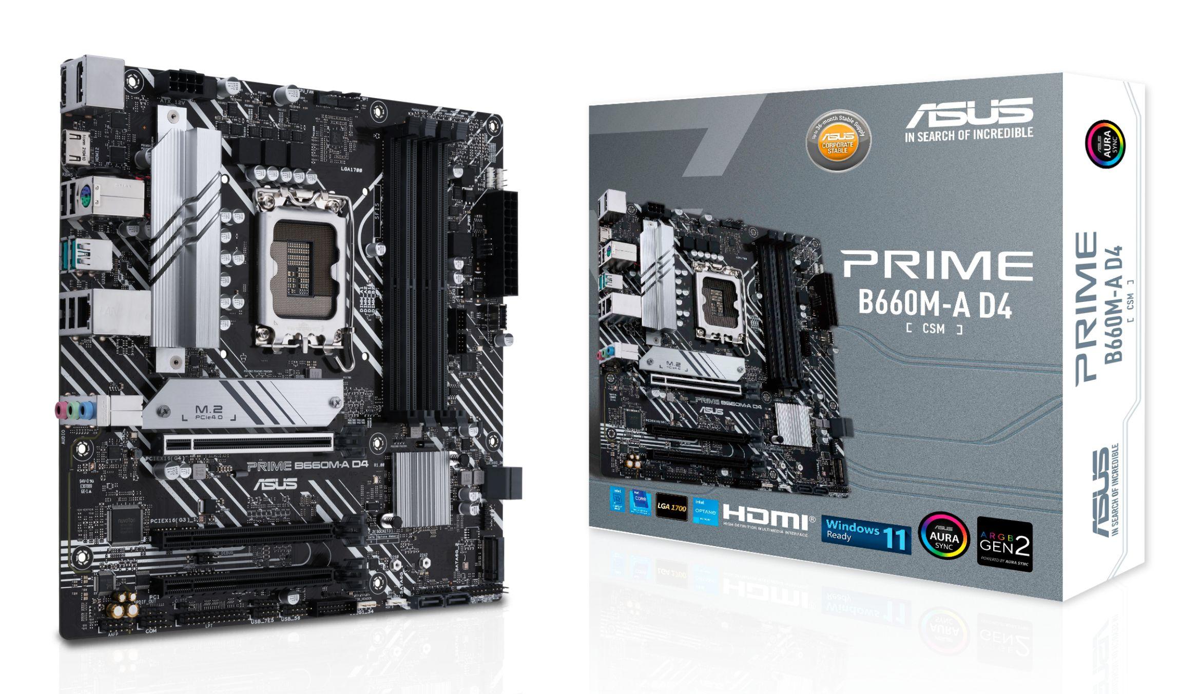 Motherboard ASUS PRIME B660M-A D4-CSM (LGA 1700 - micro ATX - Duplo canal)