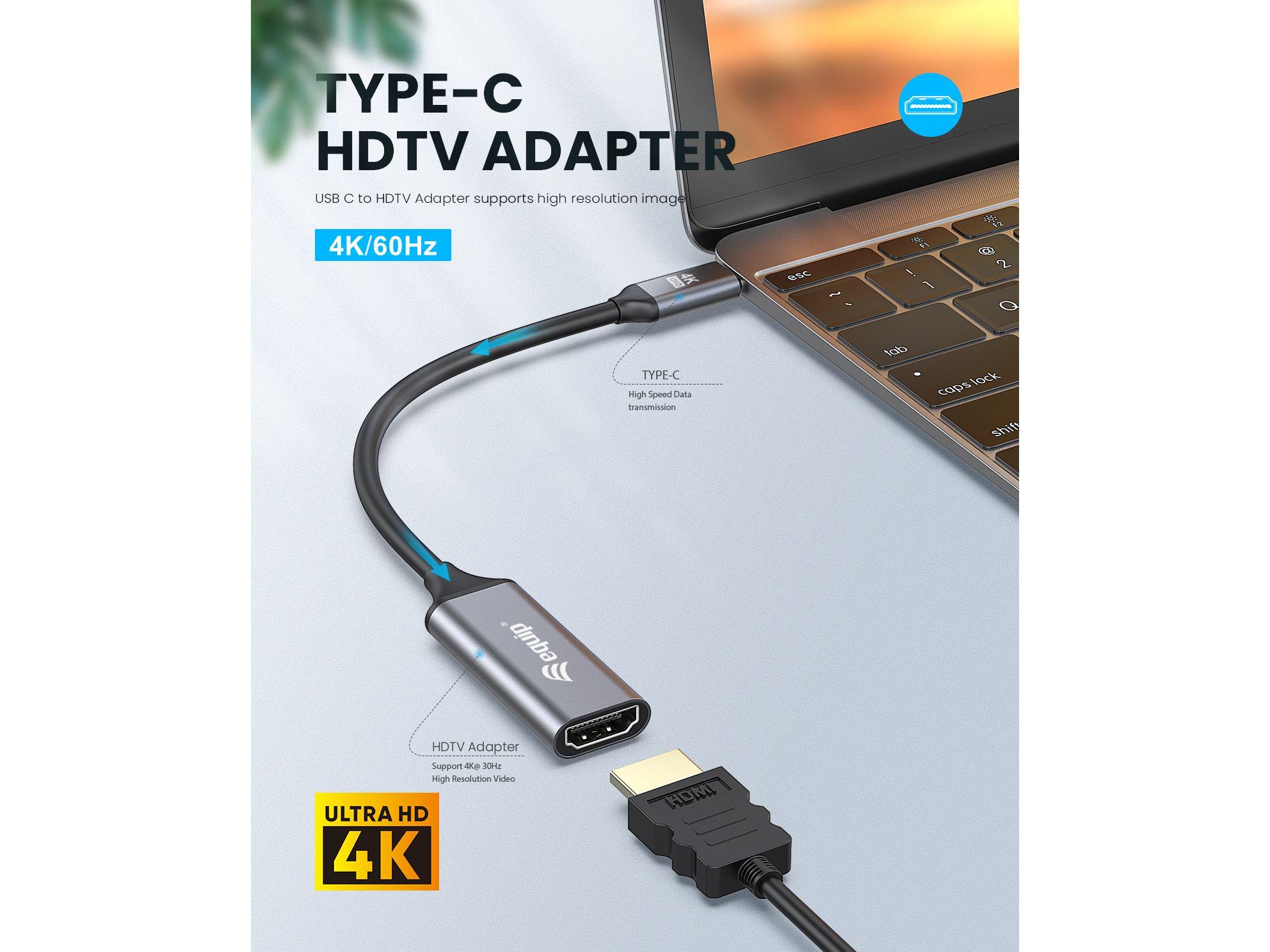 Adaptador USB-C para HDMI EQUIP 133491 (0,15 m - USB Type-C - Cinzento e Preto), miniatura 4