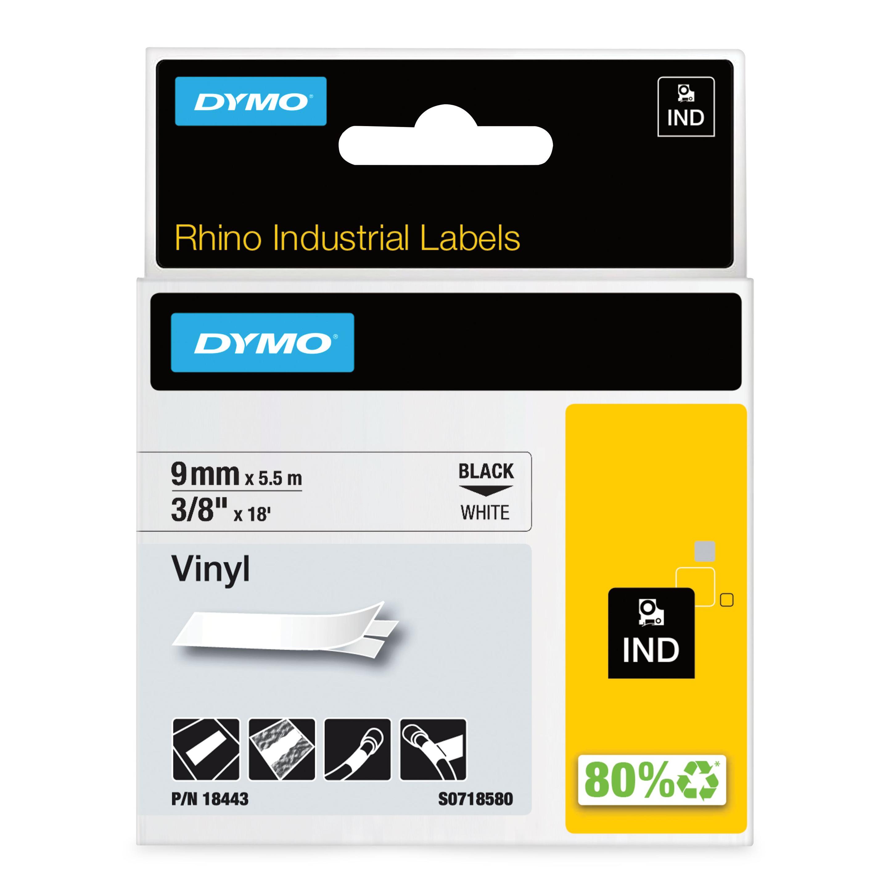 Fita de Impressão DYMO Rhino 18443 (Preto sobre Branco)