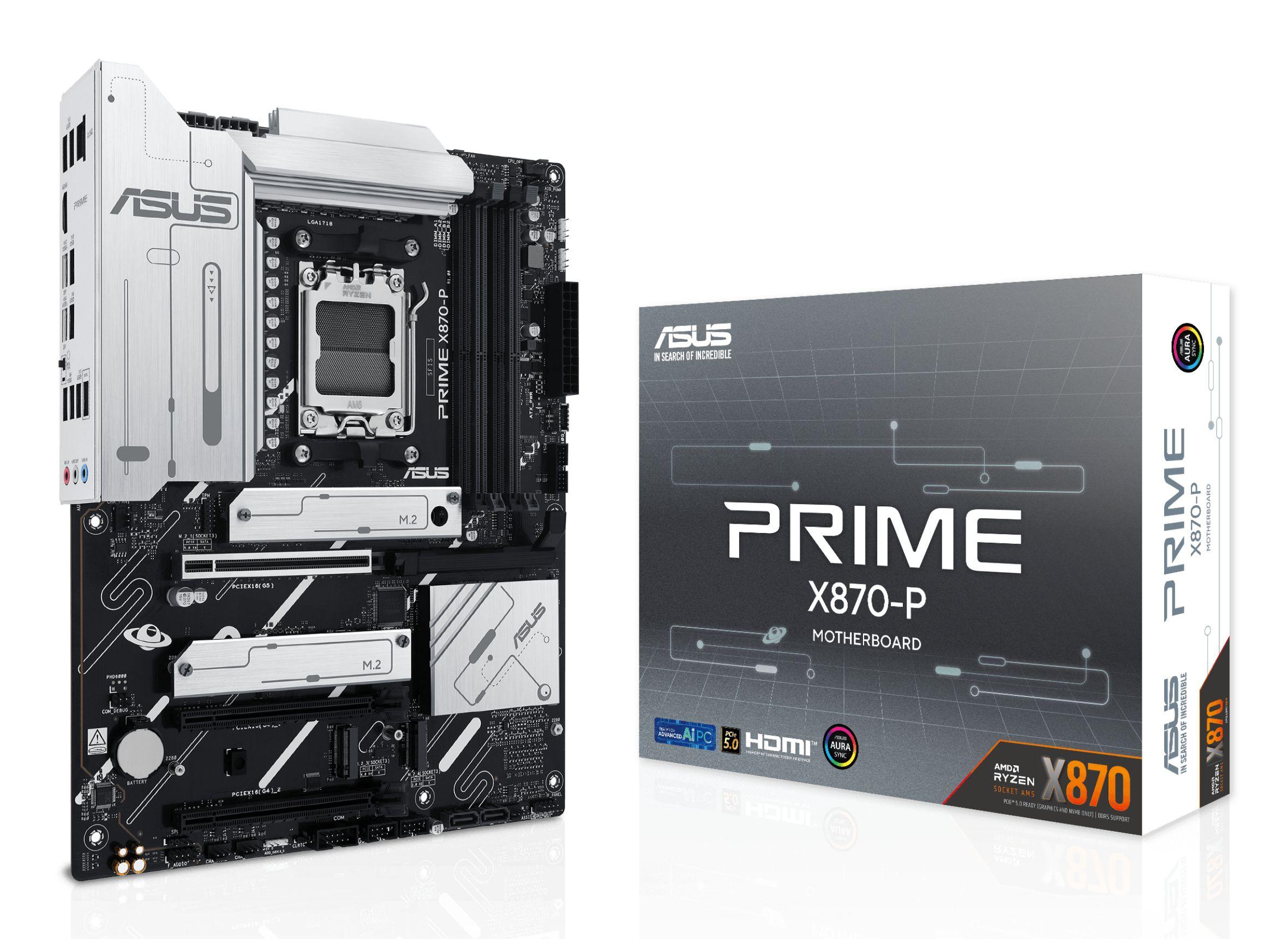 Motherboard ASUS PRIME X870-P (AM5 - ATX - Duplo canal - Preto)