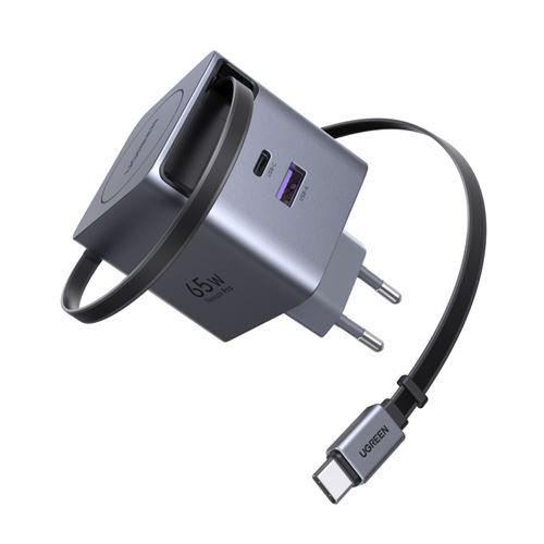 Carregador de Tomada UGREEN Nexode GaN Infinity X615 (65 W - Power Delivery - GaN - Cinza)