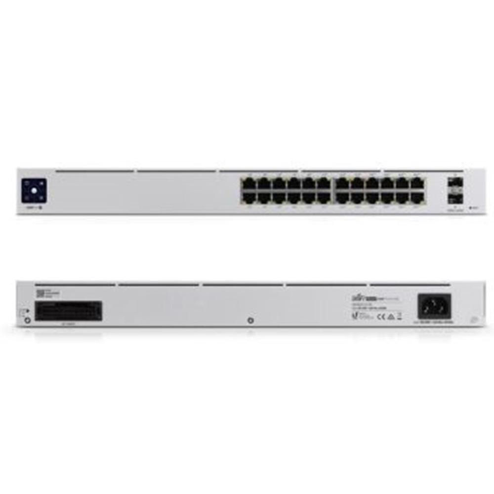 Switch UBIQUITI USW-PRO-24-POE (26 Portas - Gigabit Ethernet - 2 MB - Prateado)