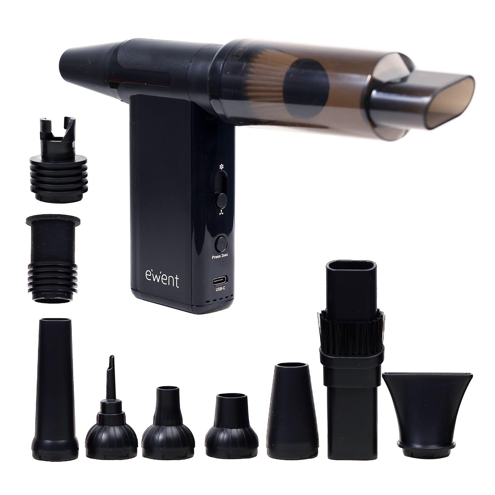 Soprador/Aspirador Elétrico EWENT EW5682 (180 W - USB - 2x 21700 4000 mAh - Preto)