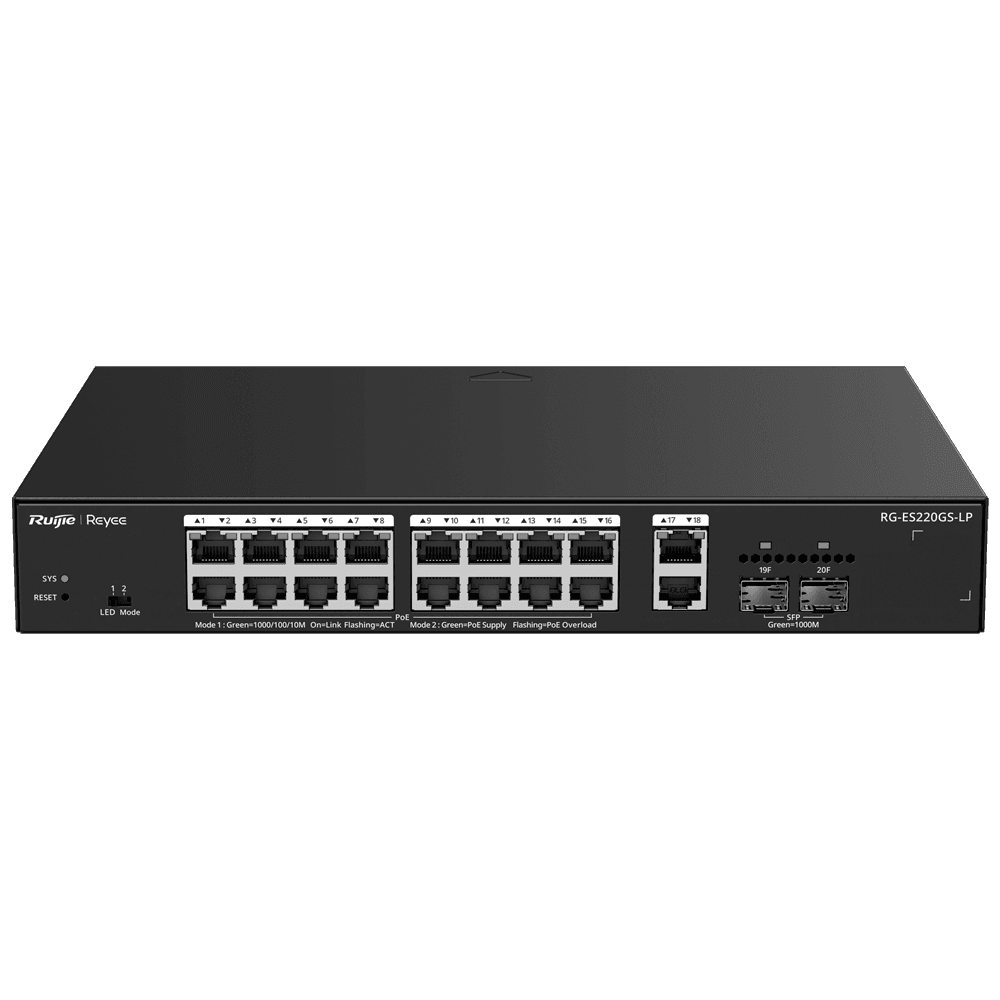 Switch REYEE RG-ES220GS-LP (Preto)