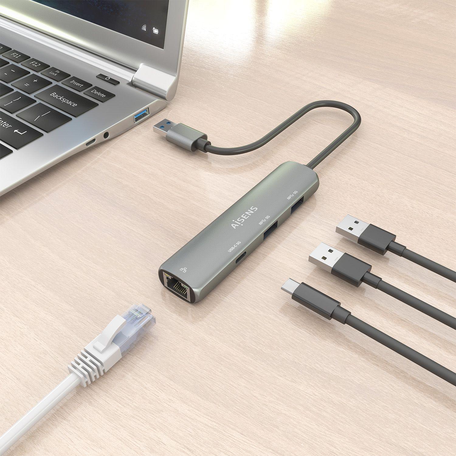 Estação de Acoplamento USB AISENS ASUC-4P035-GR (0,15 m - Cinzento) — miniatura 7