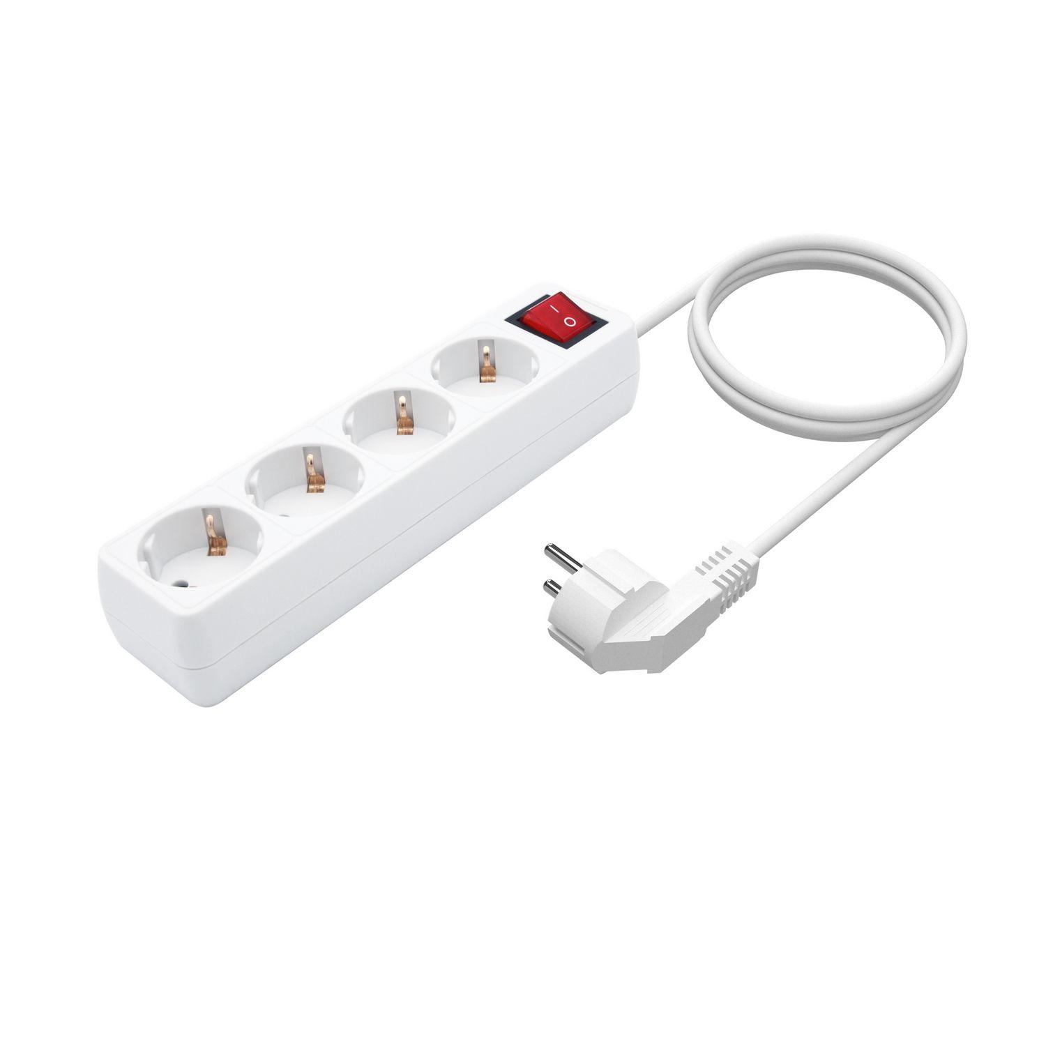 Bloco de 4 Tomadas AISENS A154-0649 (1,4 m - Branco) — miniatura 2