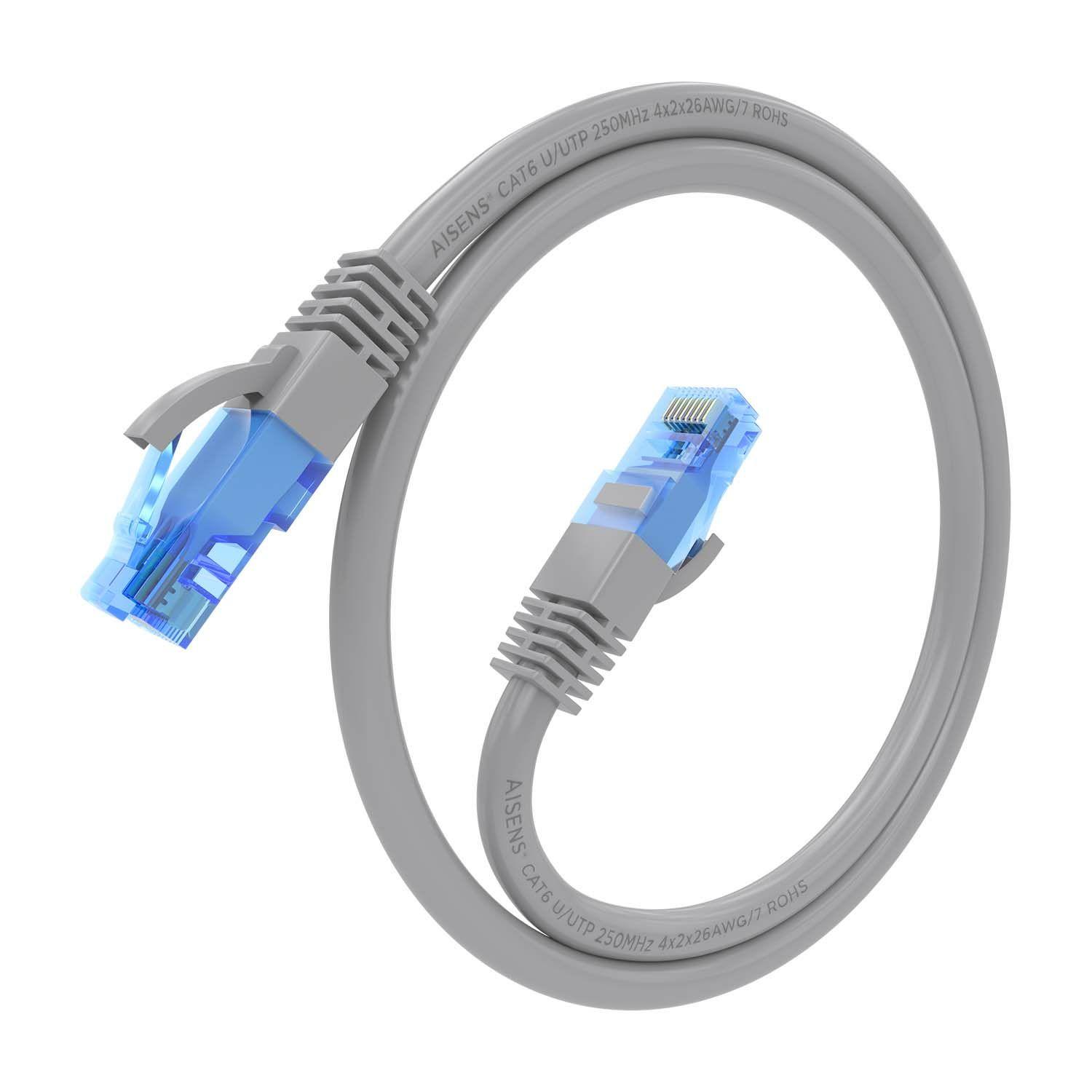 Cabo de Rede AISENS A135-0771 (0,25 m - Cat6 - RJ-45 - Cinzento) — miniatura 2
