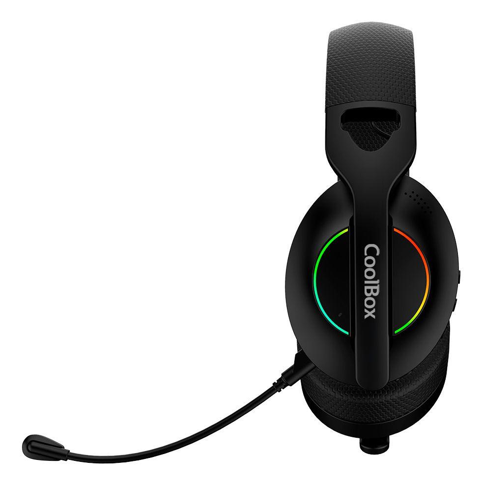 Headset Gaming COOLBOX WB01 RGB (Binaural - Com fios e sem fios - Circum-aural - Preto), miniatura 2