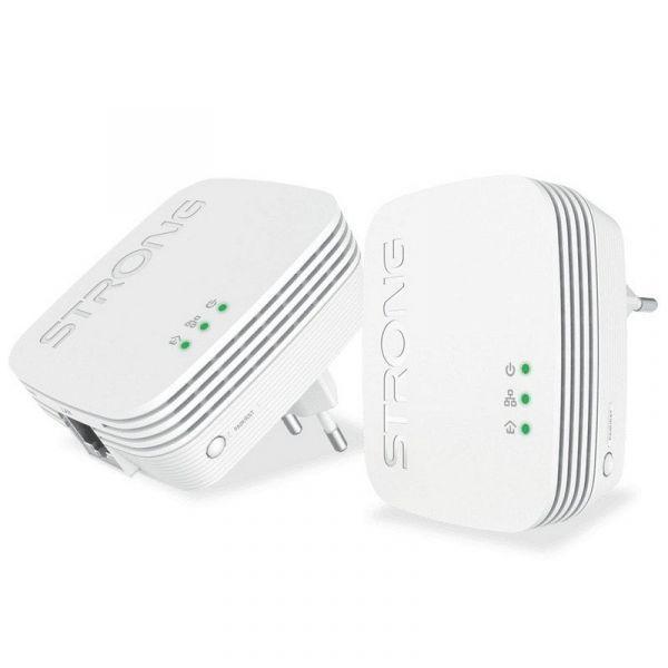 Kit de Adaptadores Powerline STRONG POWERL1000DUOMINI (Gigabit Ethernet - 2 unidades - HomePlug AV2 - Branco)
