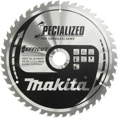 Lâmina para Serra Circular MAKITA B-64630 (260 x 30 mm - 45 dentes), imagem 1