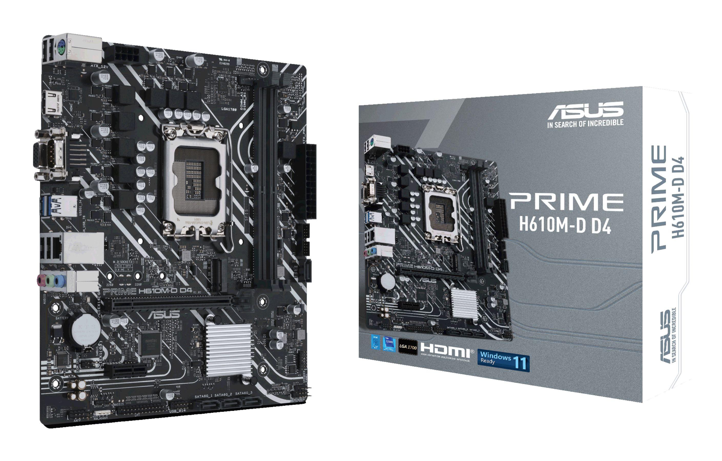 Motherboard ASUS PRIME H610M-D D4 (LGA 1700 - micro ATX - Duplo canal)