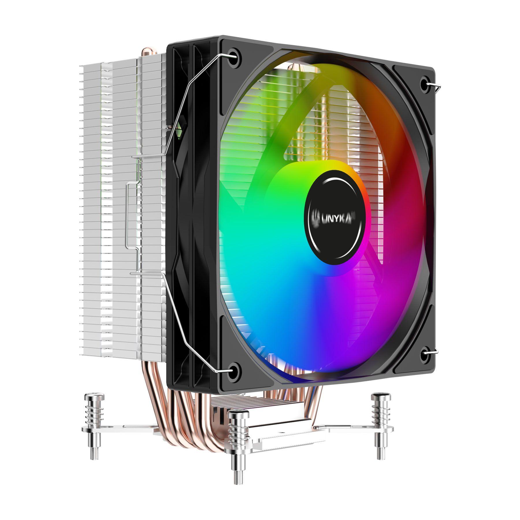 Cooler para CPU UNYKACH UNYCOOL H41 ARGB (12 cm - 1600 RPM - Vermelho, Verde, Azul - Preto e Branco)