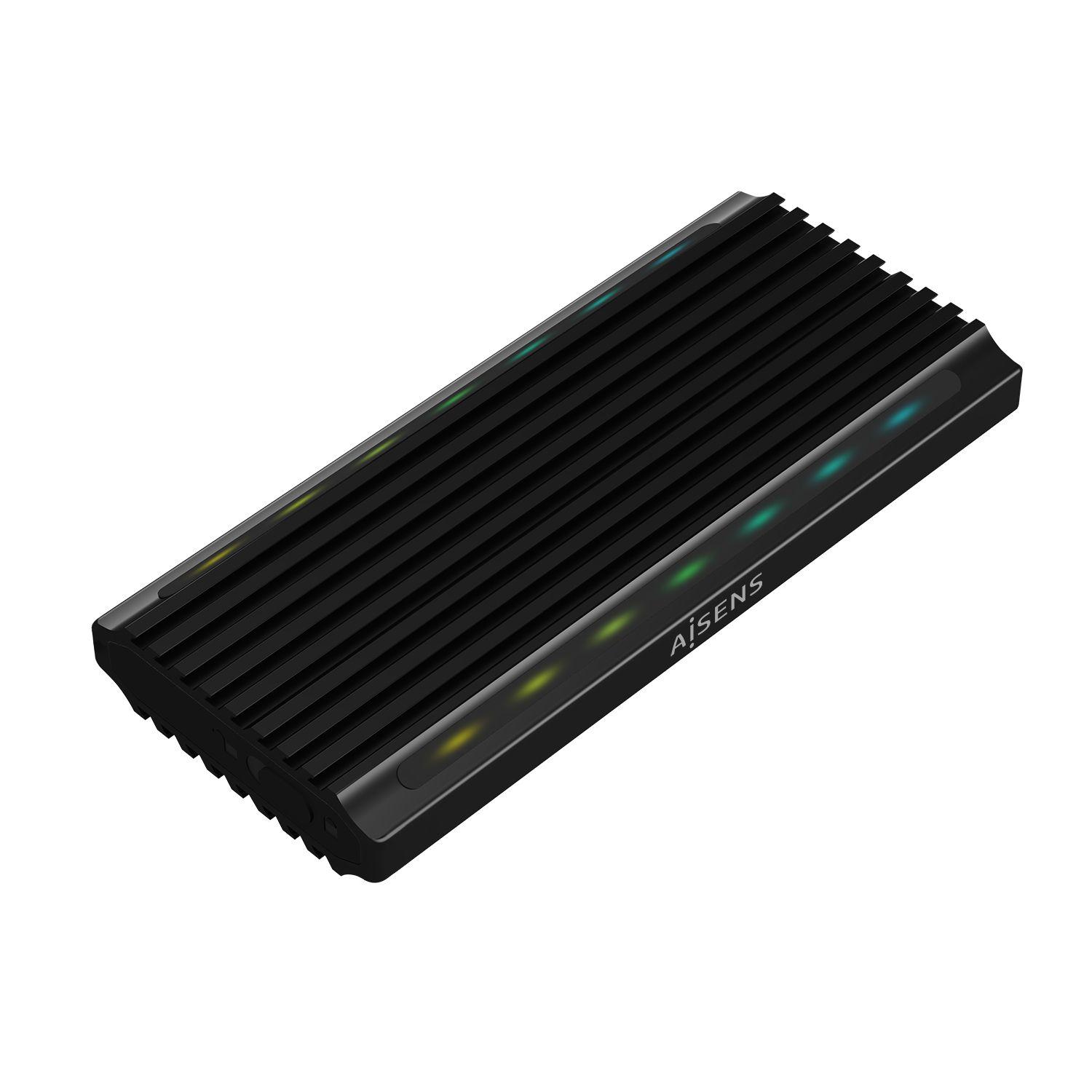 Caixa Externa M.2 SSD AISENS ASM2-RGB012B (M.2 - USB-C USB 3.2 Gen 2 - Preto)